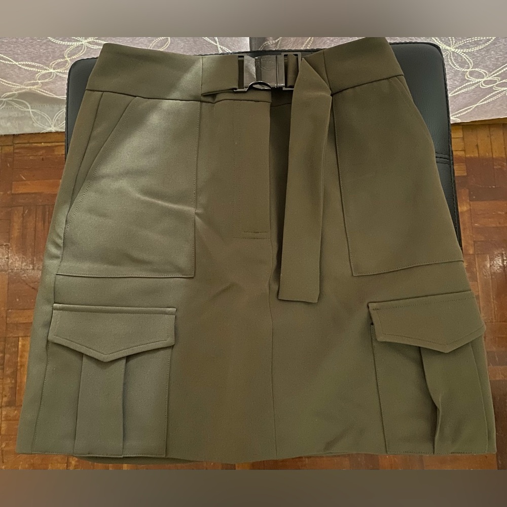 Tularosa Cargo Skirt with attached Belt, XXS, olive green
